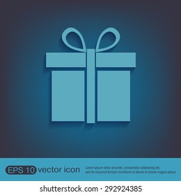 gift box icon with a bow. holiday or celebration