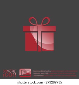 gift box icon with a bow. holiday or celebration