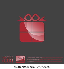 gift box icon with a bow. holiday or celebration