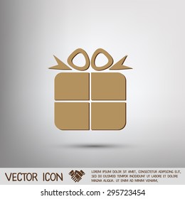 gift box icon with a bow. holiday or celebration