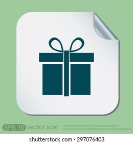 gift box icon with a bow. holiday or celebration