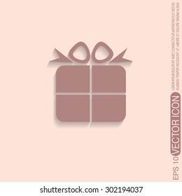 gift box icon with a bow. holiday or celebration