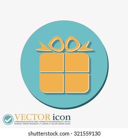gift box icon with a bow. holiday or celebration