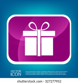 gift box icon with a bow. holiday or celebration