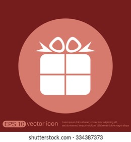 gift box icon with a bow. holiday or celebration