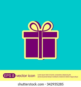 gift box icon with a bow. holiday or celebration