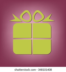 gift box icon with a bow. holiday or celebration