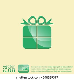gift box icon with a bow. holiday or celebration