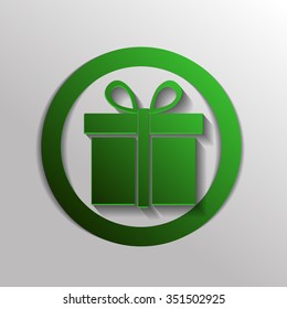 gift box icon with a bow. holiday or celebration