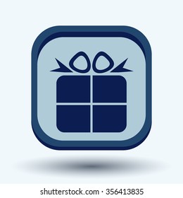gift box icon with a bow. holiday or celebration