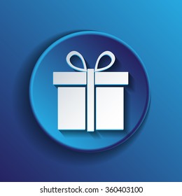 gift box icon with a bow. holiday or celebration