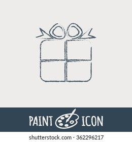 gift box icon with a bow. holiday or celebration