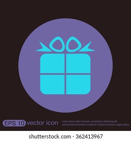 gift box icon with a bow. holiday or celebration