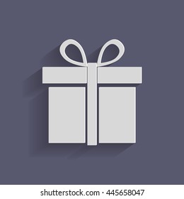 gift box icon with a bow. holiday or celebration