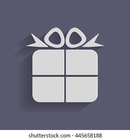 gift box icon with a bow. holiday or celebration