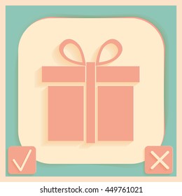 gift box icon with a bow. holiday or celebration