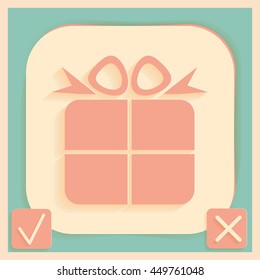 gift box icon with a bow. holiday or celebration