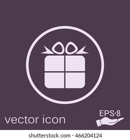 gift box icon with a bow. holiday or celebration