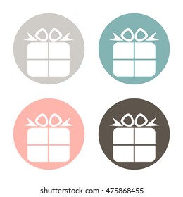 gift box icon with a bow. holiday or celebration