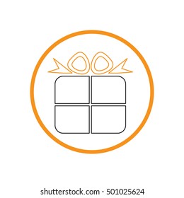 gift box icon with a bow. holiday or celebration
