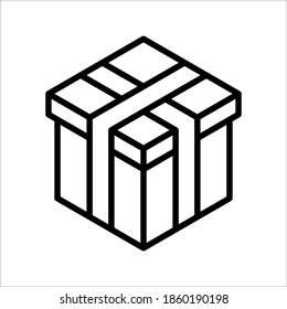 Icono de caja de regalo, vector de icono de tarjeta de regalo. Diseño de diseño plano y a la última sobre fondo blanco. modificable por color
