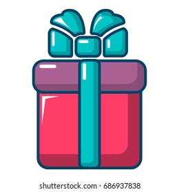 Gift box icon. Cartoon illustration of gift box vector icon for web design