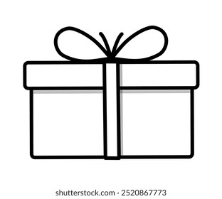 A gift box icon. Christmas gift, badge, gift present icon vector isolated on white background
