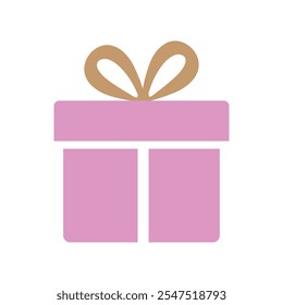 Gift box icon for christmas, birthday, anniversary , valetine, Gift box with ribbon icon. Gift box flat silhouette illustration design