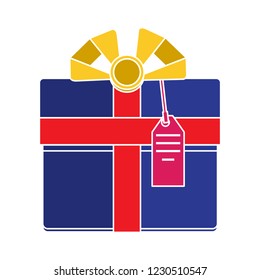 gift box icon - christmas Illustration - birthday present sign symbol. xmas celebration Isolated, Vector valentine giftbox Illustration