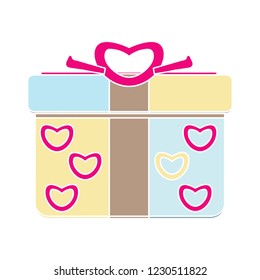gift box icon - christmas Illustration - birthday present sign symbol. xmas celebration Isolated, Vector valentine giftbox Illustration