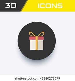 Icono de caja de regalo, archivo editable de icono 3D de Navidad presente