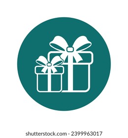 Icono de caja de regalo Etiqueta de regalo de Navidad actual Ilustración vectorial