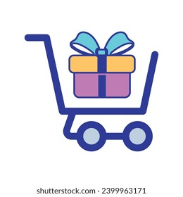 Icono de caja de regalo Navidad presente ilustración de vector