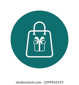 Icono de caja de regalo Etiqueta de regalo de Navidad actual Ilustración vectorial