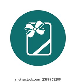 Gift box icon Christmas present sticker Vector illustration