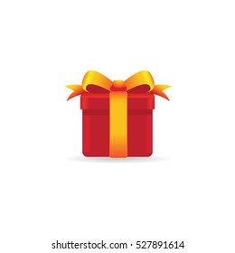 Gift box icon in color. Present birthday Christmas holiday