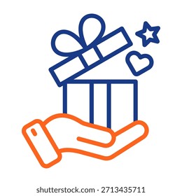 Gift Box Icon Color Vector Illustration