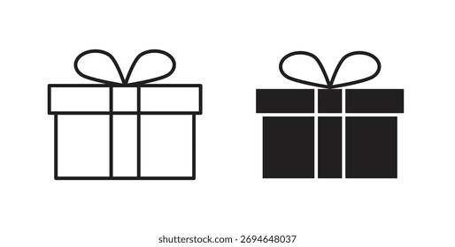 Concepto de icono de caja de regalo. Símbolo del logotipo para el Web y el móvil. Pixel perfecto.