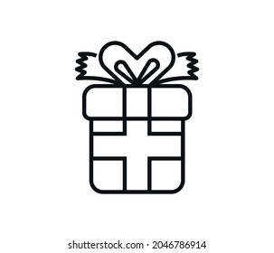 gift box icon. concept of new year, holiday, birthday, celebration.
