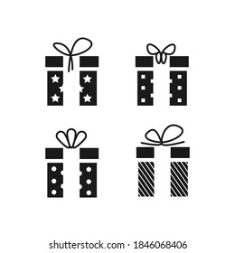 Diseño de iconos de caja de regalo para diseño y decoración de elementos