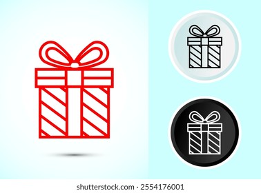 Gift box icon design illustration, Surprising gift box symbol