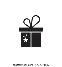 Gift box icon design with little stars vector for multiple use 