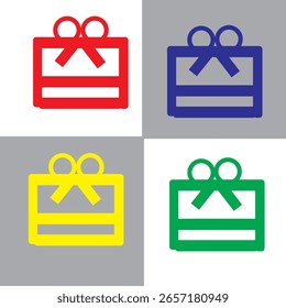  Gift box icon design with many more colors 