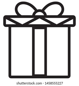 Gift box icon design. Outline gift box icon design. Gift box symbol design. Outline gift icon illustration. Vector illustration.