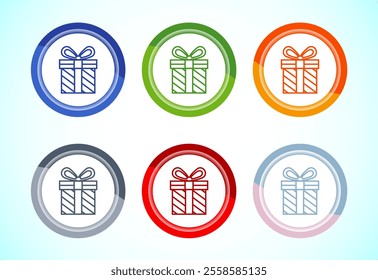 Gift box icon design Surprising gift box symbol, Button Design Saet