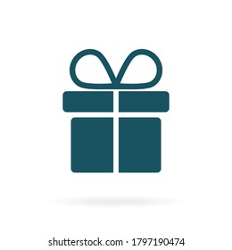 Plantilla de diseño de iconos de caja de regalo. Estilo de moda, vector. Icono de regalo colorido sobre fondo blanco. Pasos 10