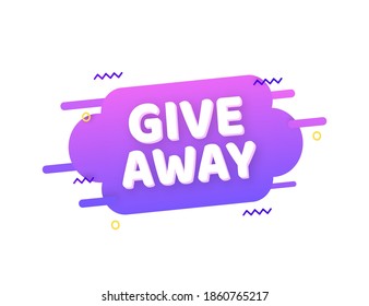 Gift box icon design template. Giveaway. Typography design. Post box. Winner banner. Vector stock illustration