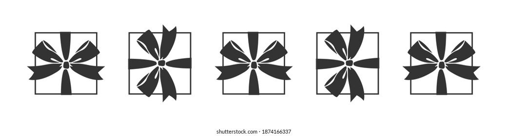 Gift Box icon design template. Trendy style. Gift boxes icons on white background. Vector illustration