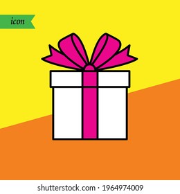 Gift Box icon design template. Birthday symbol. Vector. Gift symbol. 