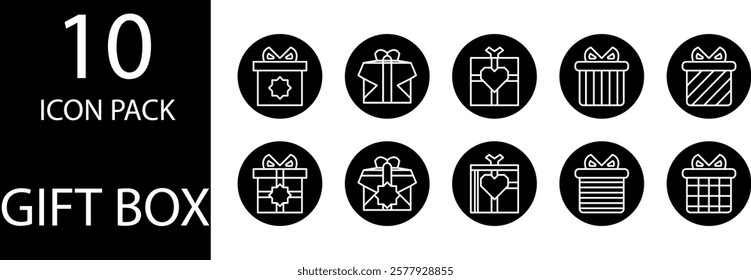 Gift box icon design with a variety of shapes and sizes, suitable for various design needs.